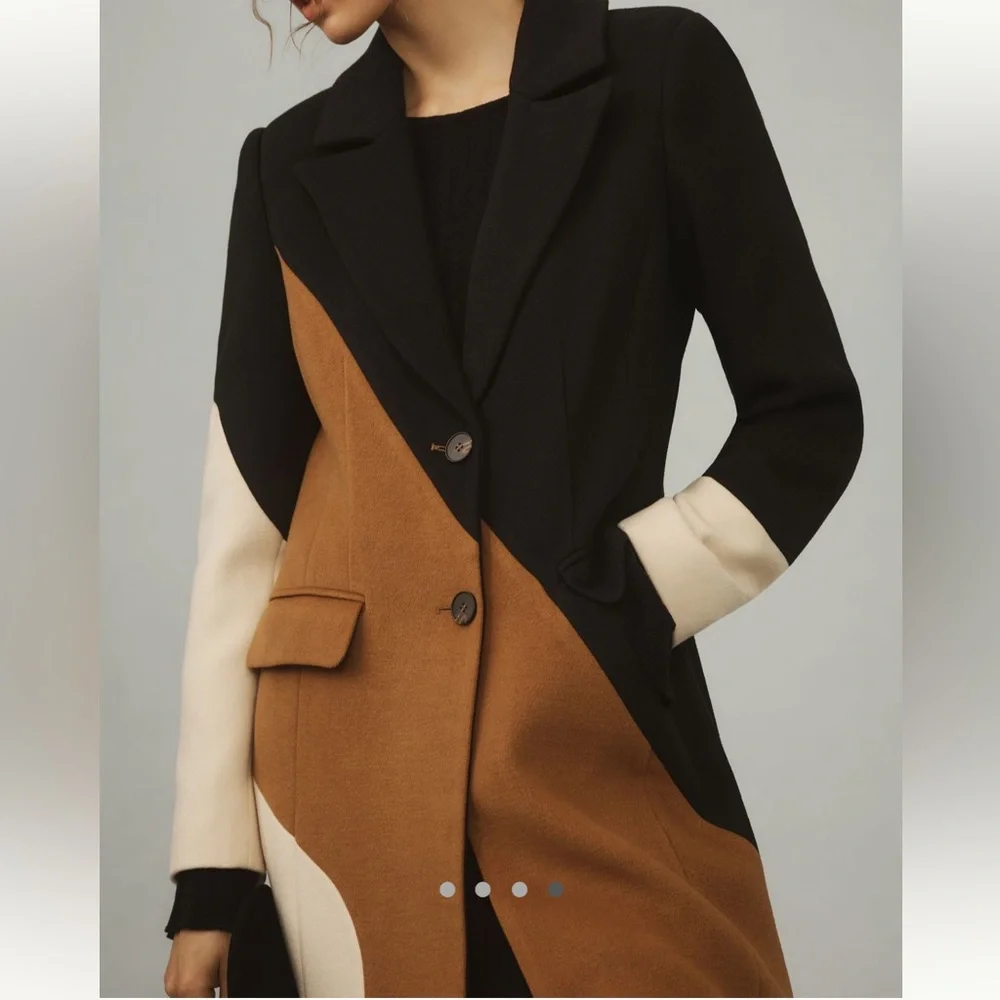 Avec Les Filles Wavy Colorblock Coat || NWOT || Size XL - Picture 1 of 15